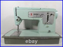 Vintage Singer Mint Green Sewing Machine (337) READ DESCRIPTION