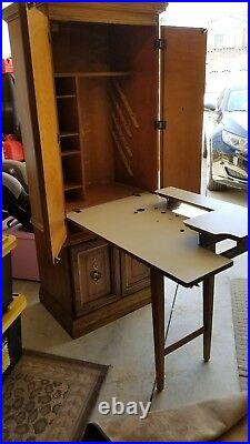 Vintage Singer Model 380 Space Saver Sewing Cabinet / Desk