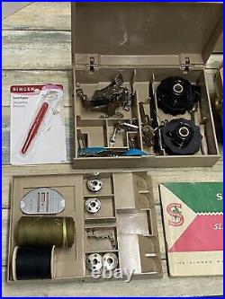 Vintage Singer Rocketeer 500A Slant-O-Matic Sewing Machine/Accessories Excellent