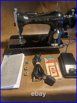 Vintage Singer Sewing Machine 15-91, LEATHER/DENIM
