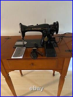 Vintage Singer Sewing Machine 15-91, LEATHER/DENIM
