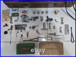 Vintage Singer Sewing Machine AK651027 With Lot Of Attachments Working Condition