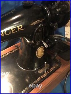 Vintage Singer Sewing machine, bentwood case