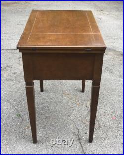 Vintage Solid Walnut Wood Sewing Machine Cabinet Table with Storage Nice