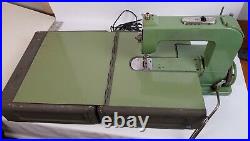 Vintage Swiss ELNA Grasshopper Green Portable Sewing Machine Type 500890