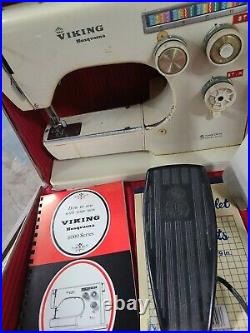 Vintage Viking Husqvarna Model 6010 Sewing Machine with case machine & pedal