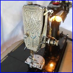 Vtg 1939 Singer Featherweight Sewing Machine Scroll face Nice