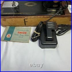 Vtg 1956 Singer Sewing Machine 99-31 Original Carrying Case with Manual 99k