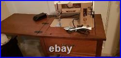 Working Singer 401a Sewing Machine With Rare Fold Up Table 1958 Vintage